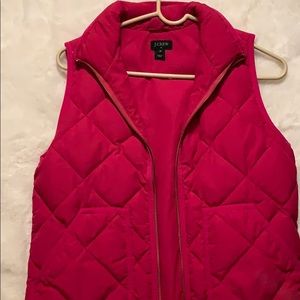 Jcrew magenta quilted vest, barely worn